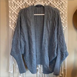 Grey Cable Sweater Cardigan